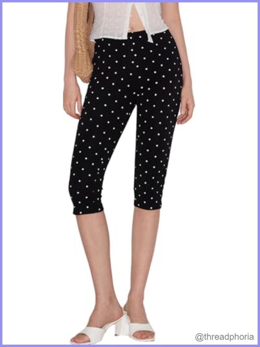Y2K Foldover Waist Capri Leggings Low Rise Side Slit Cropped Pants